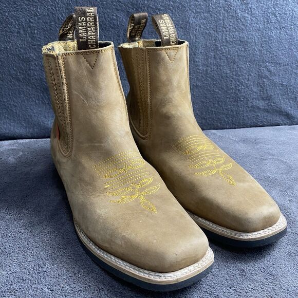 Chaparral Western Rodeo Cowboy Boots Men's Size 9.5 Workwear Leather Tan Neutral - Picture 1 of 12